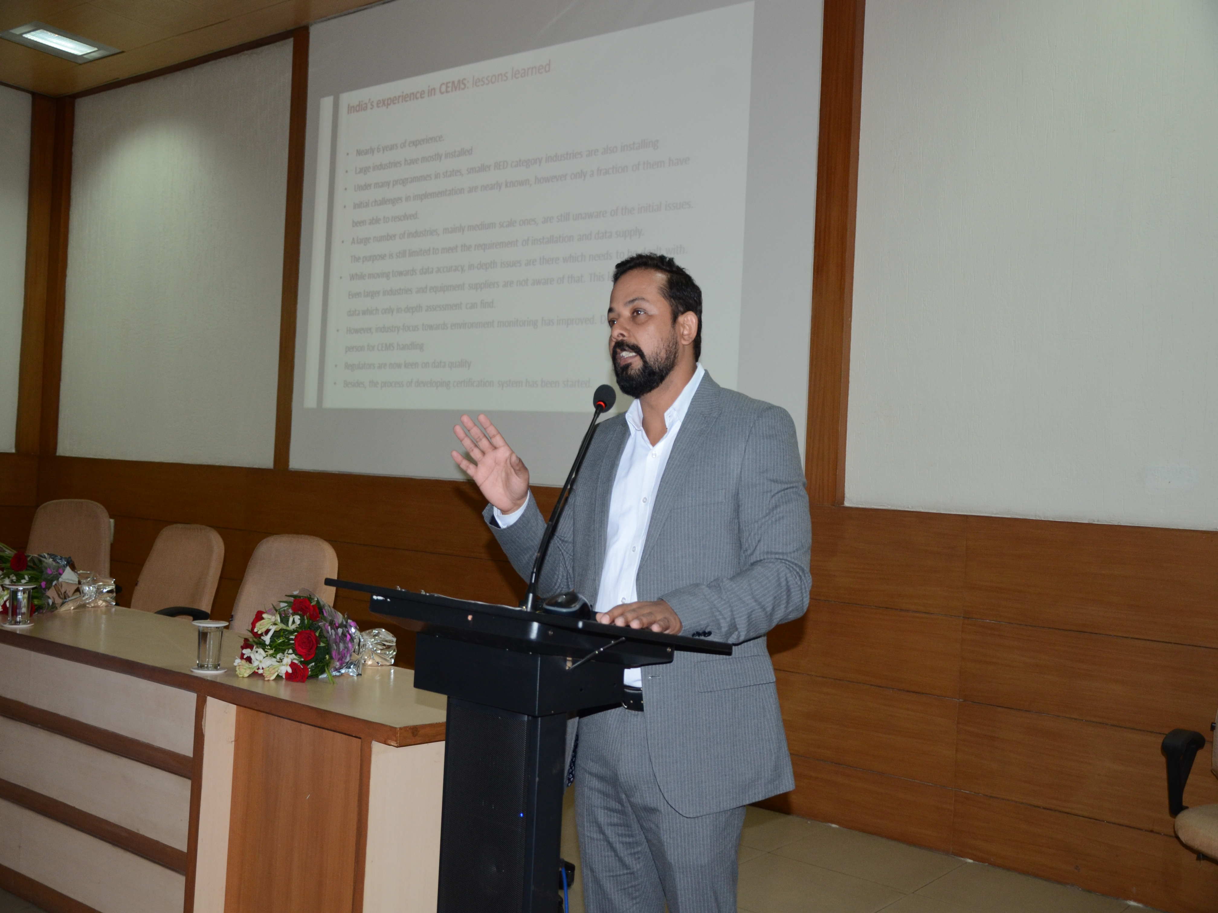 Shri Sankar Kannan, M/s SICK India Pvt. Ltd. talking on PM-CEMS technology