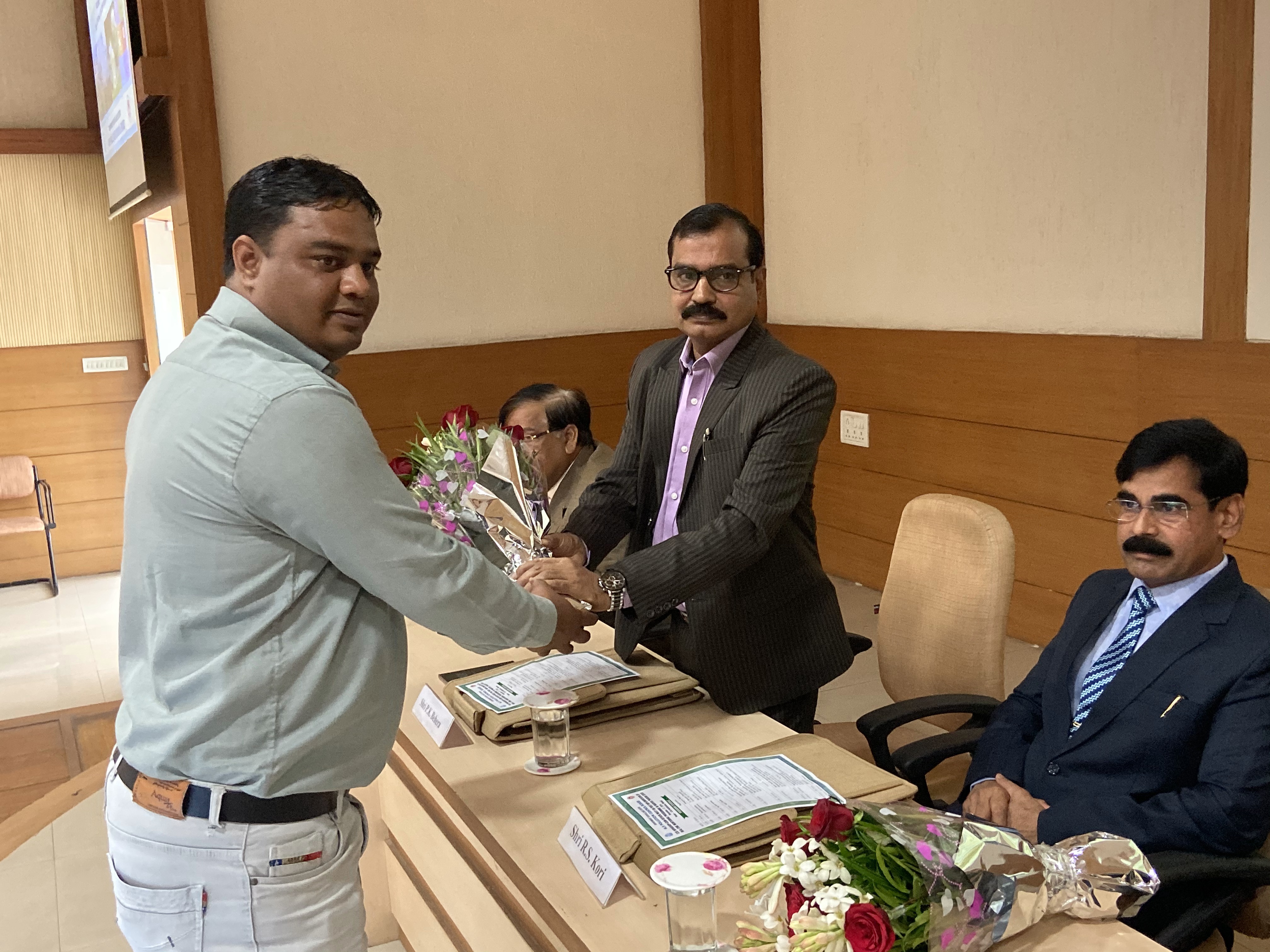 Shri A.A. Mishra, Member Secretary, MPPCB being greeted at workshop